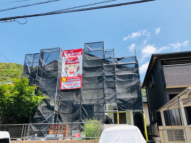 【工事】北九州市小倉南区にて屋根塗装・外壁塗装工事をさせて頂いております。(9日目）